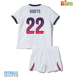 Billiga Paris Saint-Germain Mika Godts #22 Bortatröja Barn 2026-27 Kortärmad (+ Korta byxor)